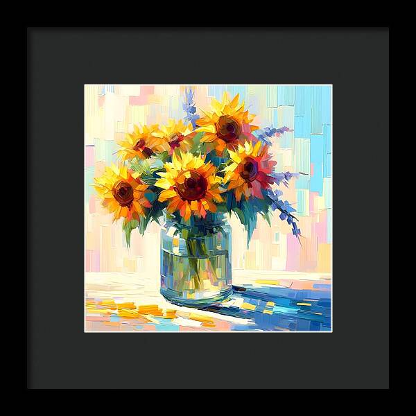 Sunflowers in Sync - Framed Print