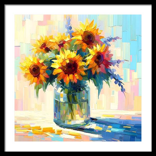 Sunflowers in Sync - Framed Print