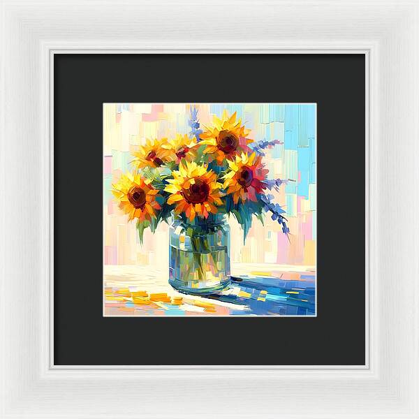 Sunflowers in Sync - Framed Print