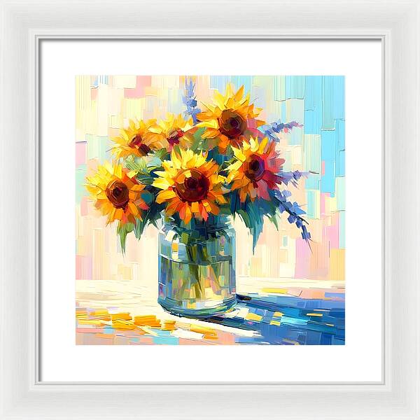 Sunflowers in Sync - Framed Print