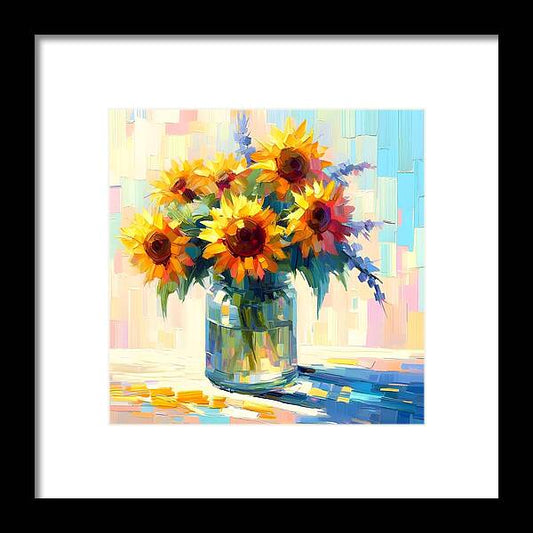 Sunflowers in Sync - Framed Print