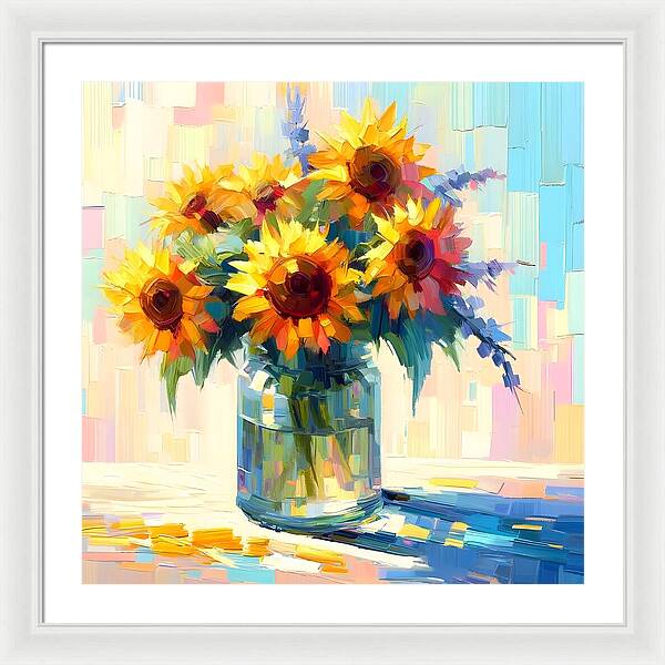 Sunflowers in Sync - Framed Print