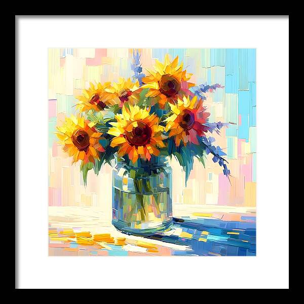 Sunflowers in Sync - Framed Print