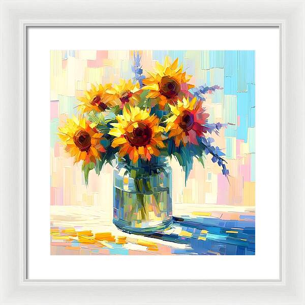 Sunflowers in Sync - Framed Print