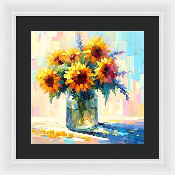 Sunflowers in Sync - Framed Print