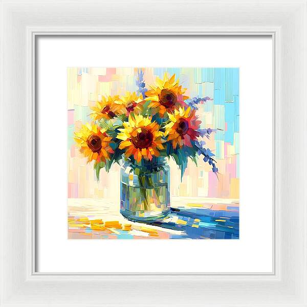 Sunflowers in Sync - Framed Print