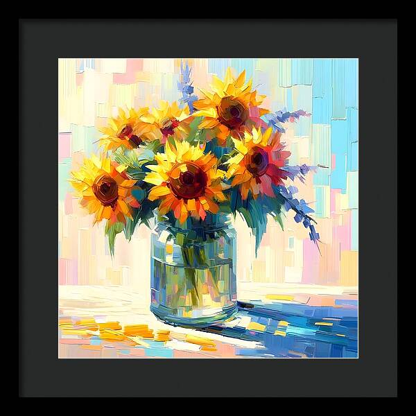 Sunflowers in Sync - Framed Print