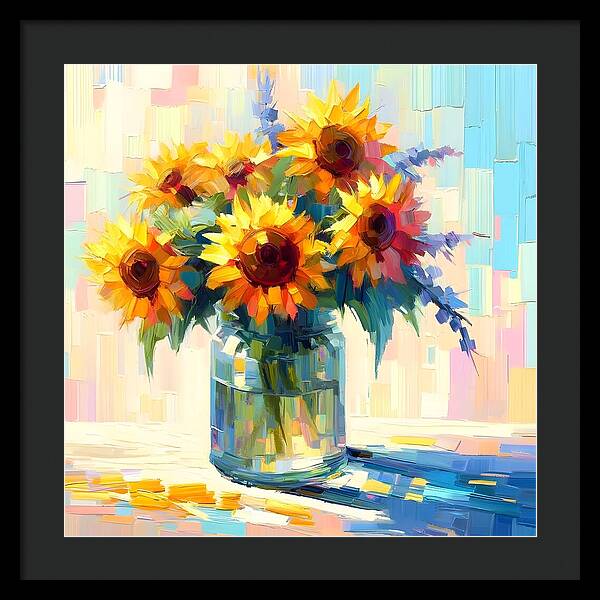 Sunflowers in Sync - Framed Print