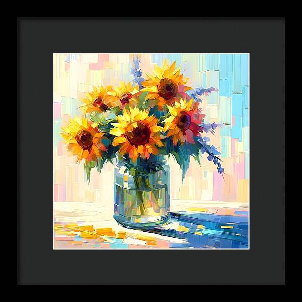 Sunflowers in Sync - Framed Print