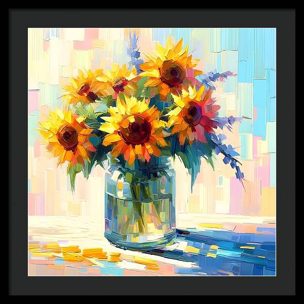 Sunflowers in Sync - Framed Print