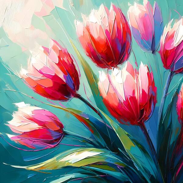 Vibrant Tulips - Art Print