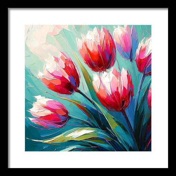 Vibrant Tulips - Framed Print