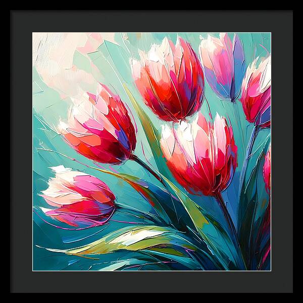 Vibrant Tulips - Framed Print