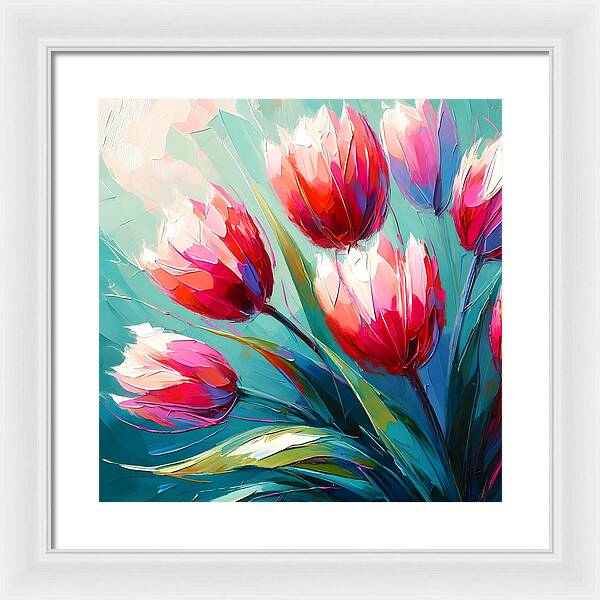 Vibrant Tulips - Framed Print