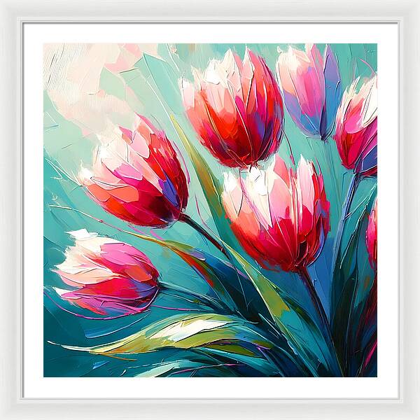 Vibrant Tulips - Framed Print