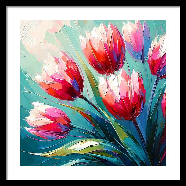 Vibrant Tulips - Framed Print