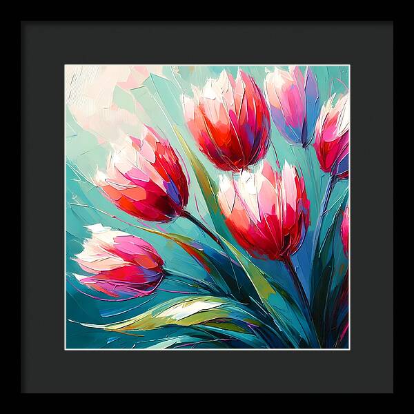 Vibrant Tulips - Framed Print