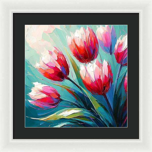 Vibrant Tulips - Framed Print