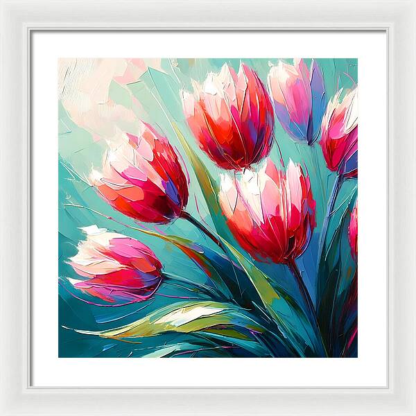 Vibrant Tulips - Framed Print