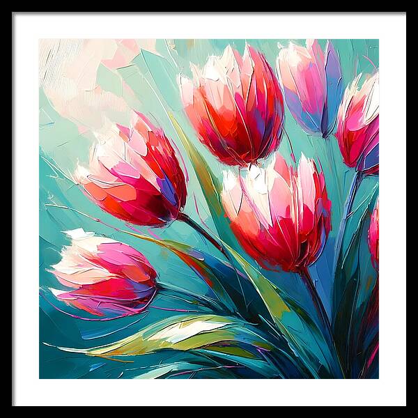 Vibrant Tulips - Framed Print