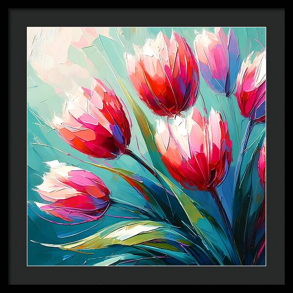 Vibrant Tulips - Framed Print