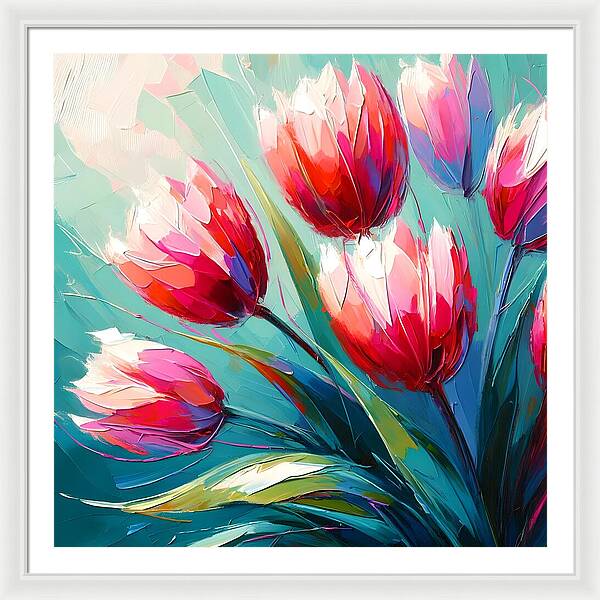 Vibrant Tulips - Framed Print