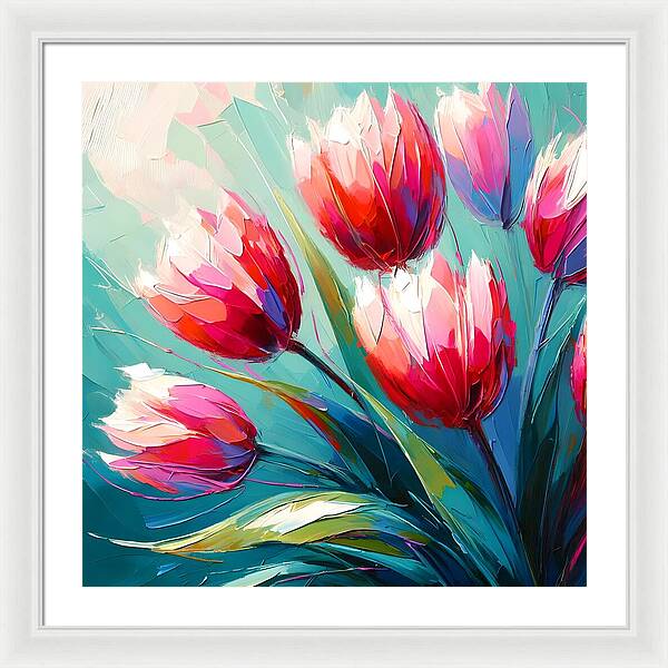 Vibrant Tulips - Framed Print