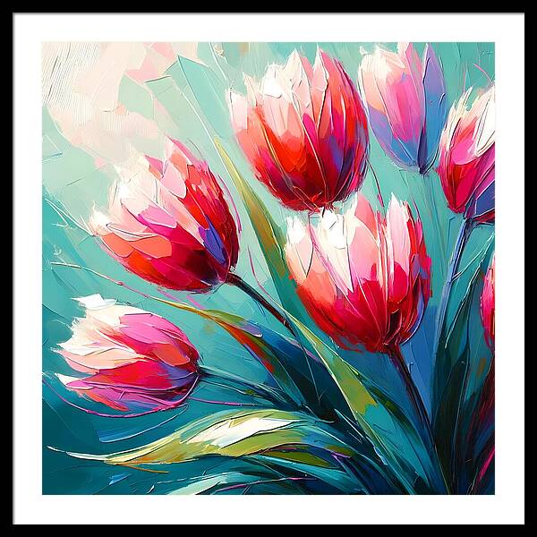 Vibrant Tulips - Framed Print