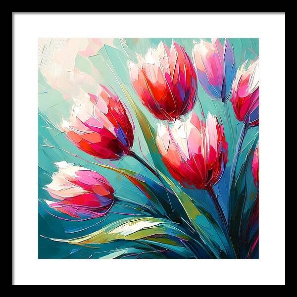 Vibrant Tulips - Framed Print