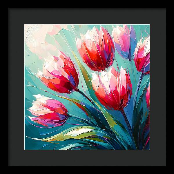 Vibrant Tulips - Framed Print