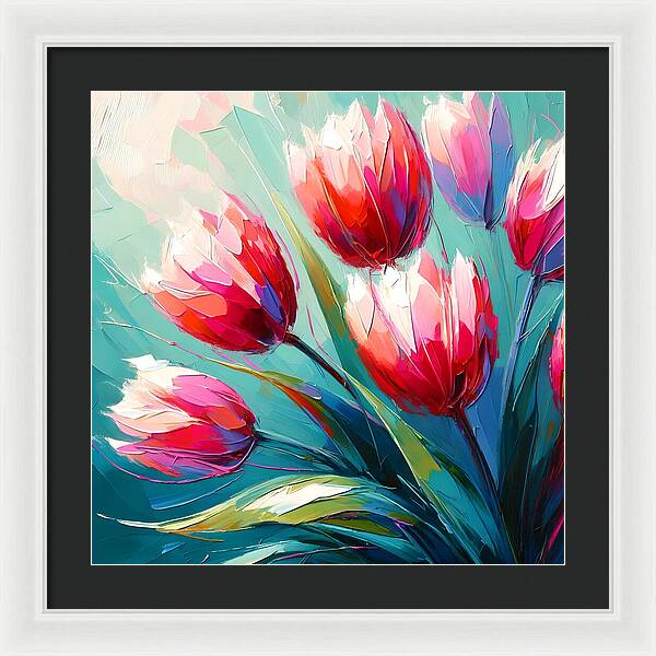 Vibrant Tulips - Framed Print