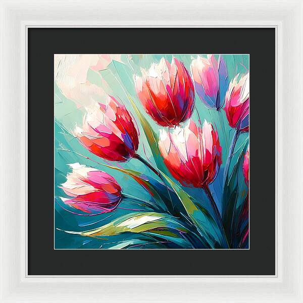 Vibrant Tulips - Framed Print