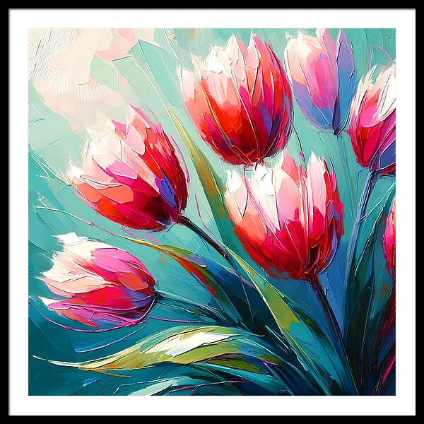 Vibrant Tulips - Framed Print